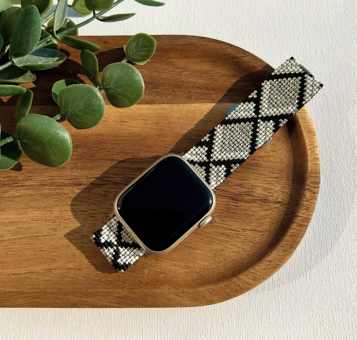 Black and white watch strap